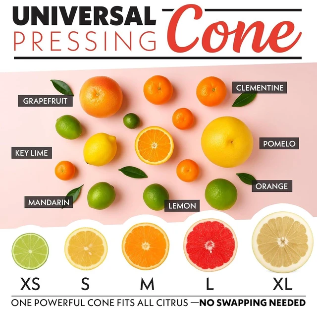 Alt view image 2 of 7 - Automatic Citrus Juicer with 17 oz Capacity & One-Touch Operation Universal Cone, Anti-Drip Spout, Dishwasher-Safe Parts, Compact Quiet 60W Motor