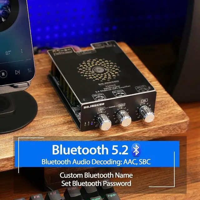 Alt view image 5 of 6 - 440W Audio Amplifier Board with Treble and Bass Control, TPA3251 Chips, DC 12-36V, Bluetooth 5.2 and AUX Inputs, 2.0 Channel Stereo AMP Board for DIY Wireless Speakers