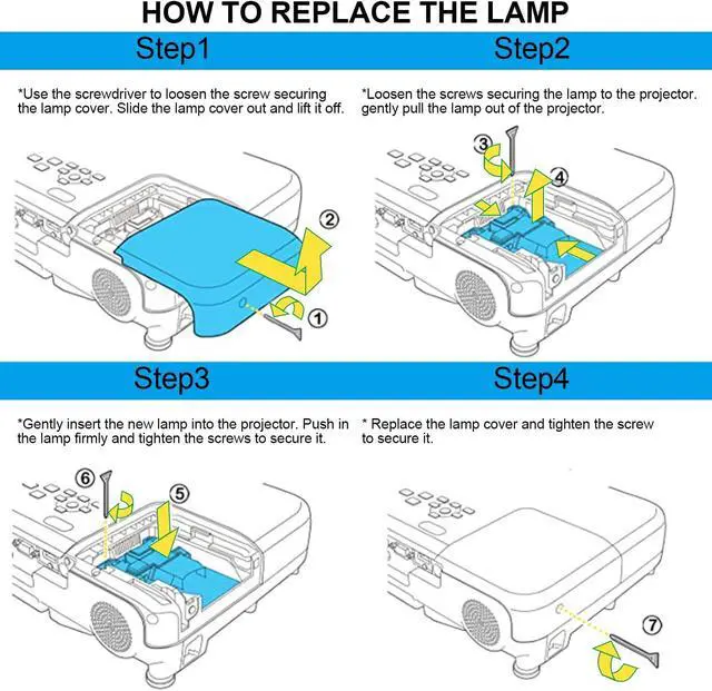 Alt view image 6 of 6 - NP23LP Projector Lamp with Housing for NEC NP-P401W NP-P501X NP-P451X NP-P451W Quality Lamp Replacement Projector Lamp