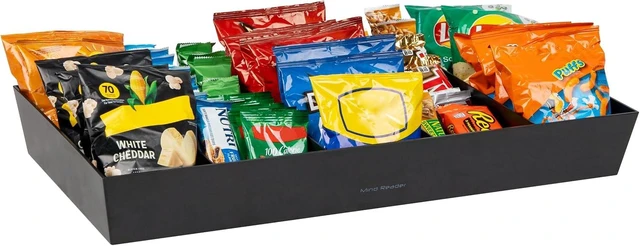 Alt view image 4 of 7 - Snack Tray, Countertop Organizer, Snack Tray, Pantry, Breakroom, Kitchen, Black
