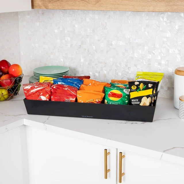 Alt view image 6 of 7 - Snack Tray, Countertop Organizer, Snack Tray, Pantry, Breakroom, Kitchen, Black