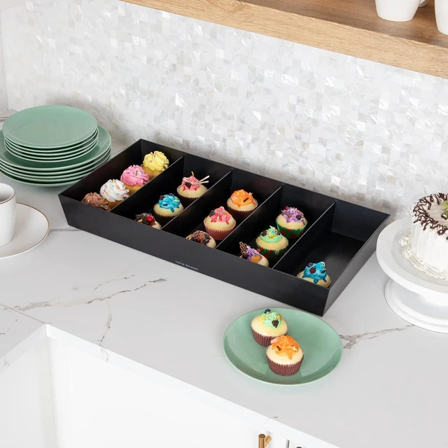 Alt view image 7 of 7 - Snack Tray, Countertop Organizer, Snack Tray, Pantry, Breakroom, Kitchen, Black