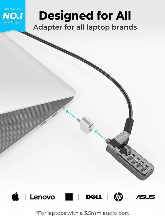 Alt view image 3 of 7 - Laptop Lock Adapter for Security Lock