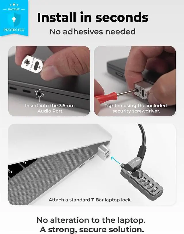 Alt view image 5 of 7 - Laptop Lock Adapter for Security Lock