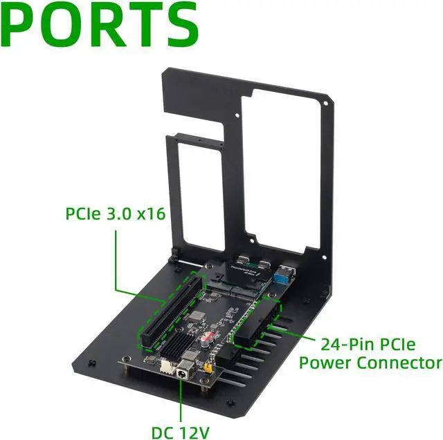 Alt view image 4 of 6 - Thunderbolt 3/4 eGPU Enclosure Compatible with USB4, Support NVIDIA AMD Graphics Card and PCIe Cards, Using ATX Power Supply, Support PD 85W Charging (VK-Y900)
