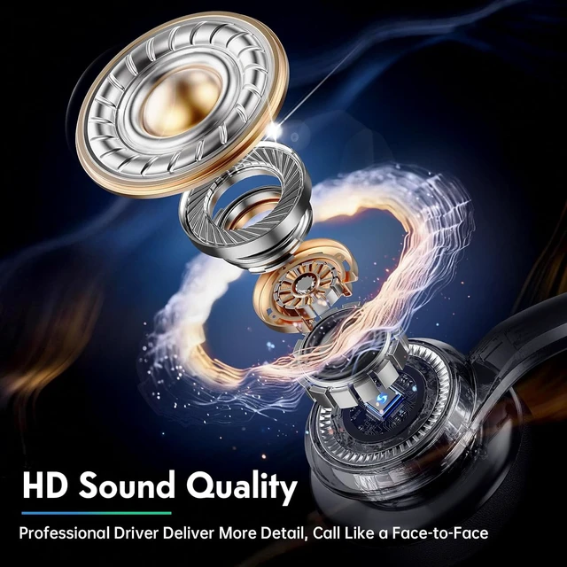 Alt view image 4 of 7 - Dual-Mode Wireless Headset with Mic for Work 50H Talk