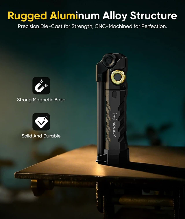 Alt view image 6 of 7 - ZF7885 5000mAh Rechargeable 1500 Lumen Magnetic Flashlight Work Light, 4-Mode Mechanic Light with 395nm UV for Auto Repair, Outdoor Tasks & Gifts for Men