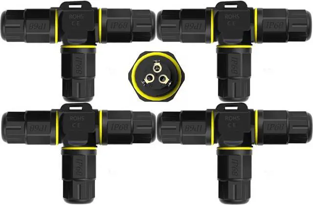 Main image of 3 Way Junction Box IP68 Waterproof Electrical Junction Box 3 Pin Junction Box Outdoor Cable Connector for Underground/Outdoor Ø0.18-0.4in, Shielded Field Installable - 4Pack