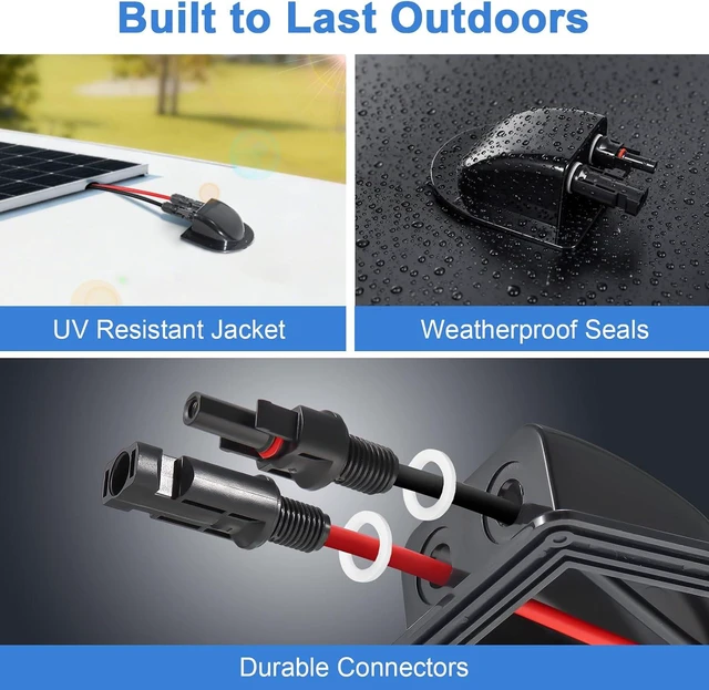 Alt view image 7 of 7 - Solar Cable Entry Gland with10AWG Solar Extension Cable Compatible with MC4, Weatherproof Roof Cable Entry Housing for RV Camper Van Boat Shed Garage (10 FT)