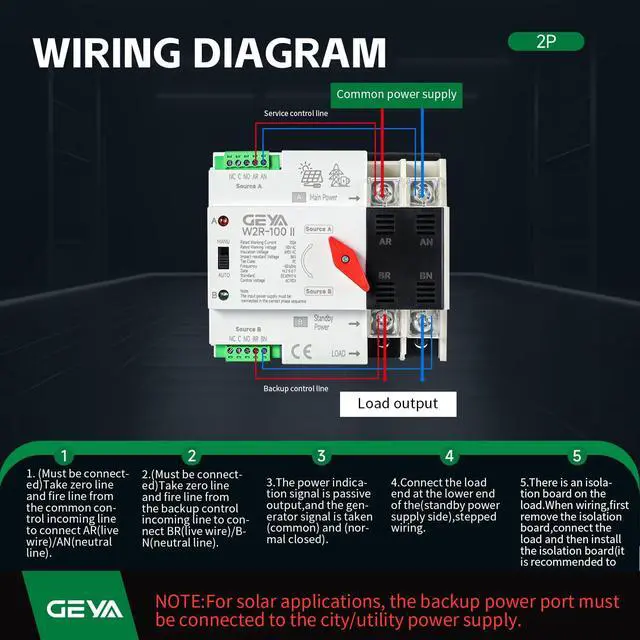 Alt view image 4 of 6 - Mini ATS Automatic Transfer Switch Controller Electrical Type ATS Max 100A 2POLE 110V Din Rail Mounted(2P 100A AC110V)