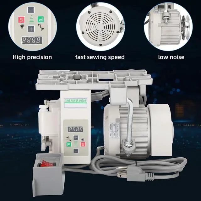 Alt view image 3 of 7 - Sewing Machine Servo Motor, AC110V 750W 1HP Industrial Brushless Sewing Machine Motor with Controller and Foot Switch, Adjustable Speed 2006000 RPM, CW/CCW Rotation, Low Noise, Energy Saving