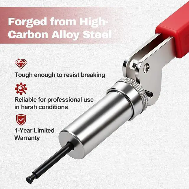 Alt view image 5 of 7 - Professional Spring Plunger Tool for #6 Barrel Nut Fasteners 0.158" Inner Diameter - High-Carbon Alloy Steel Ergonomic Handle for Water Utility Infrastructure Maintenance