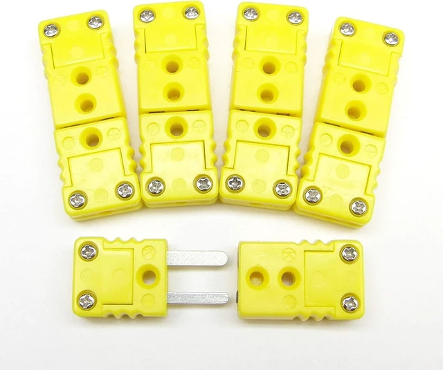 Main image of Mini K-Type Thermocouple Connector, 5 Sets Male & Female Type K Plugs