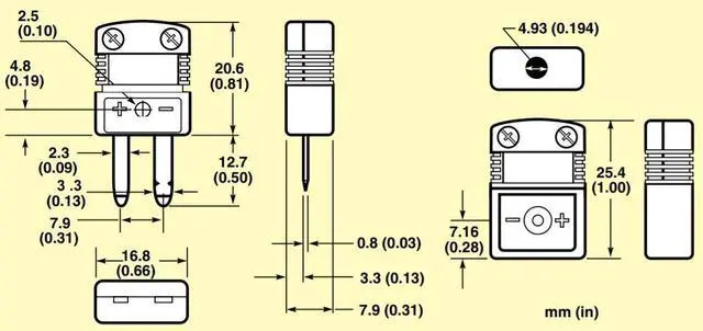 Alt view image 2 of 2 - 10pc Mini K-Type Thermocouple Wire Connector - Male Plug