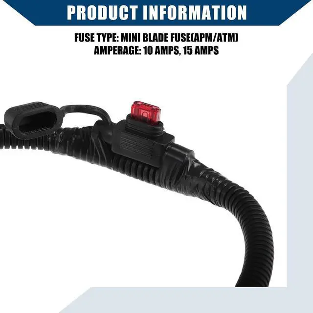 Alt view image 6 of 7 - 60cm Universal Automotive Switched Fuse Bypass Kit/Fuse Bypass Switch/Durable / 1 pcs Black (Pack of 2)