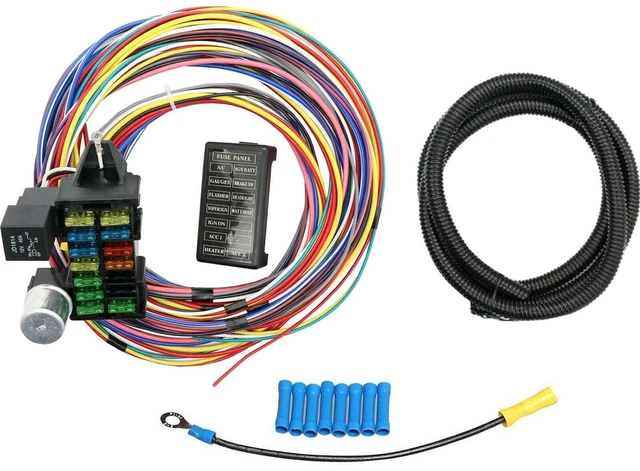 Main image of Universal 12 Circuit Wiring Wires Harness Fit for Muscle Car Hot Rod Street Rod XL Wires