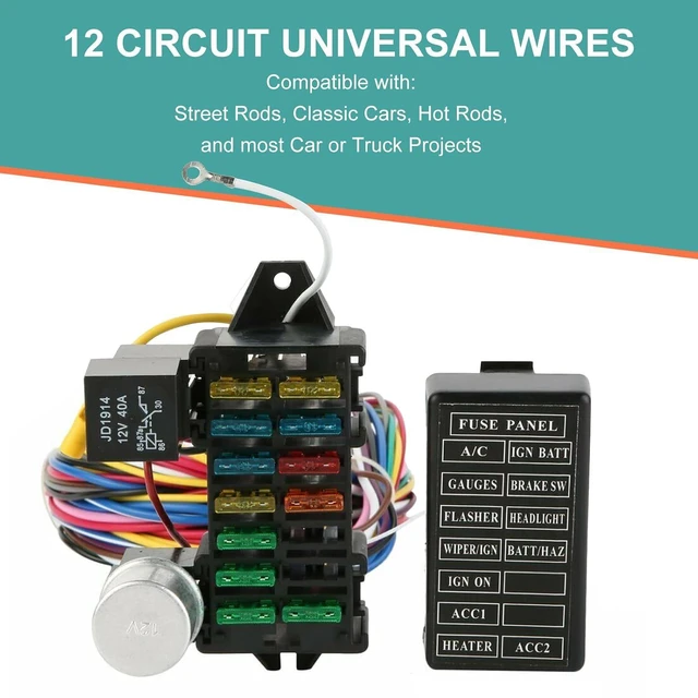 Alt view image 2 of 7 - Universal 12 Circuit Wiring Wires Harness Fit for Muscle Car Hot Rod Street Rod XL Wires