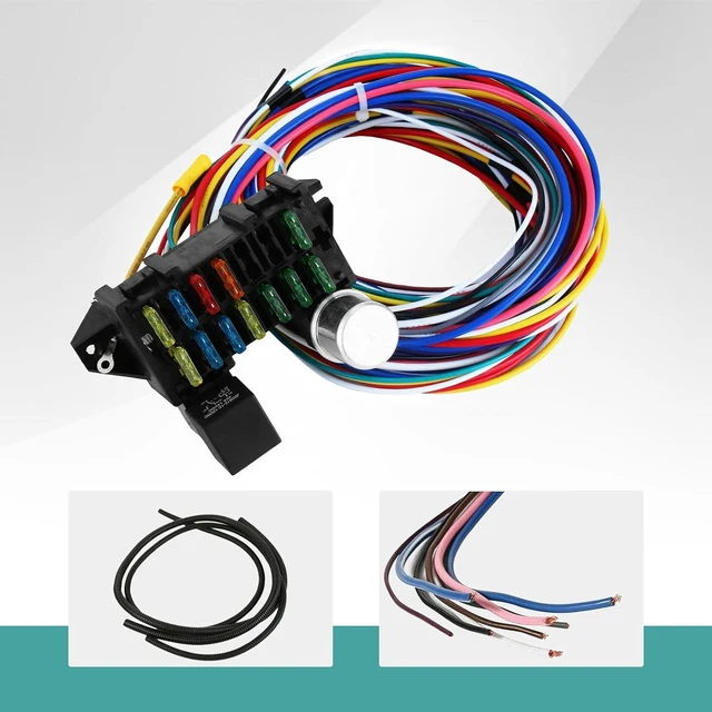 Alt view image 7 of 7 - Universal 12 Circuit Wiring Wires Harness Fit for Muscle Car Hot Rod Street Rod XL Wires