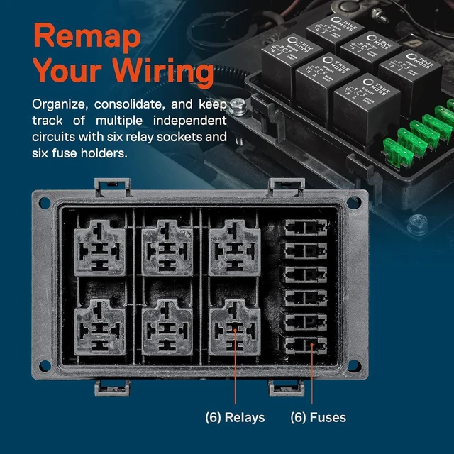 Alt view image 3 of 7 - True MODS 12V Automotive Waterproof Fuse Relay Box 5-Pin Relay Block Kit