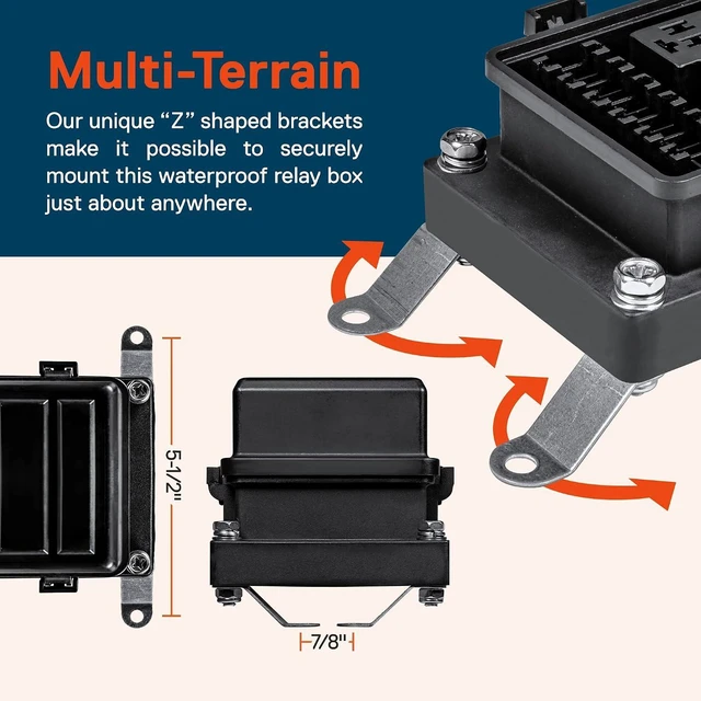 Alt view image 4 of 7 - True MODS 12V Automotive Waterproof Fuse Relay Box 5-Pin Relay Block Kit