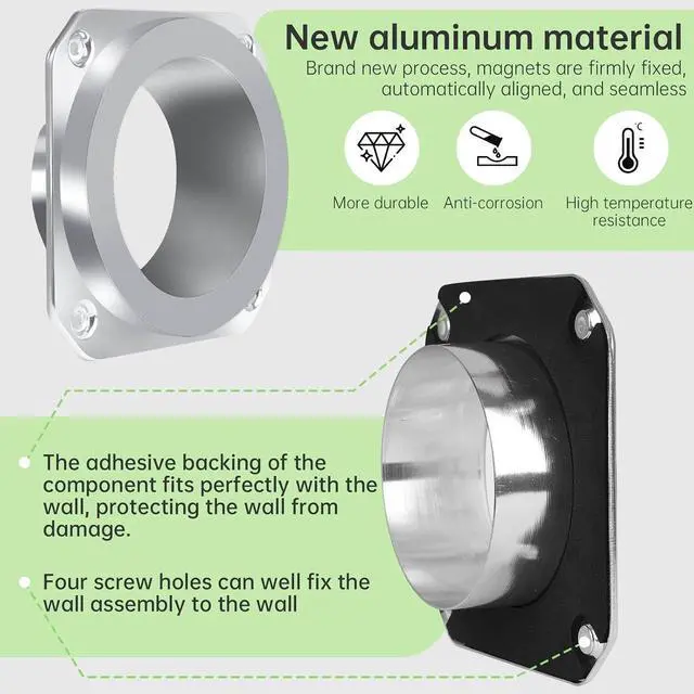 Alt view image 5 of 7 - Magnetic Dryer Vent Connector Kit, DVC-180 Magnetic Dryer Vent Coupling, Airtight Seal Quick Connect, Easy to Clean with 4 Inch x 3.3ft Duct Hose and 2 Clamps