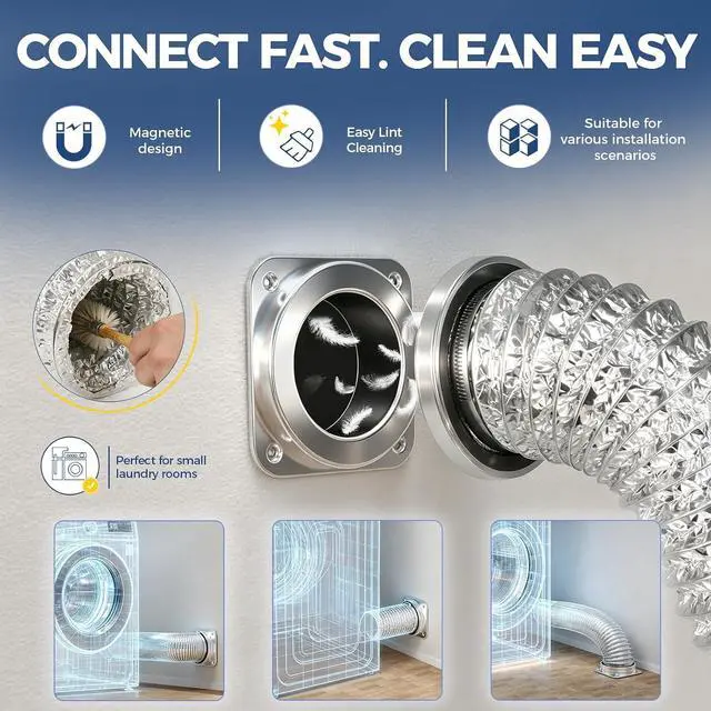 Alt view image 3 of 7 - Magnetic Dryer Vent Connector Kit