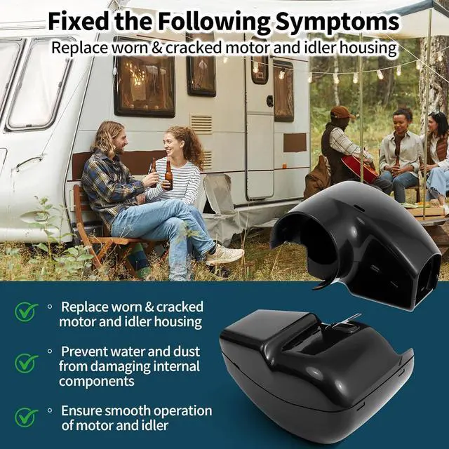 Alt view image 7 of 7 - 2 Pack RV Awning Motor & Idler Cover Kit R001931006 R001932006 Compatible with Carefree of Colorado Altitude/Compass TAJVAP 46JVAP, R001931-006 R001932-006 Awning End Cover Include L & R Side - Black