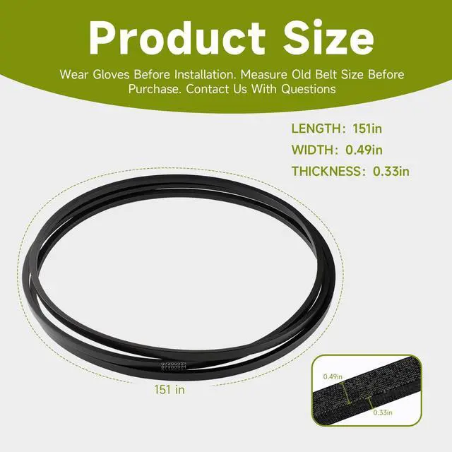 Alt view image 2 of 7 - Upgrade V-Belt Drive Belt Turn Lawn Mower Belt Compatible with Ariens Ikon 52 Ikon Onyx 52 Ikon Select 52 Gravely ZTX 52 ZT XL 52 Zero Turn Lawn Mower Replace#: 07200921