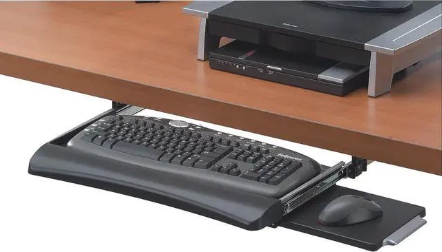 Alt view image 2 of 4 - 9140303 Underdesk Keybrd Tray, 20-1/8-Inch x7-3/4-Inch, BK/Silver