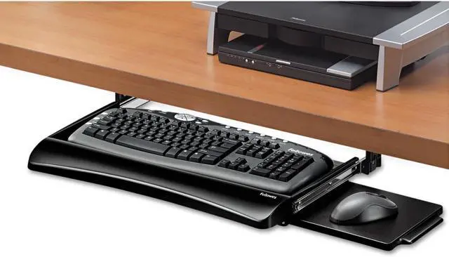 Main image of 9140303 Underdesk Keybrd Tray, 20-1/8-Inch x7-3/4-Inch, BK/Silver