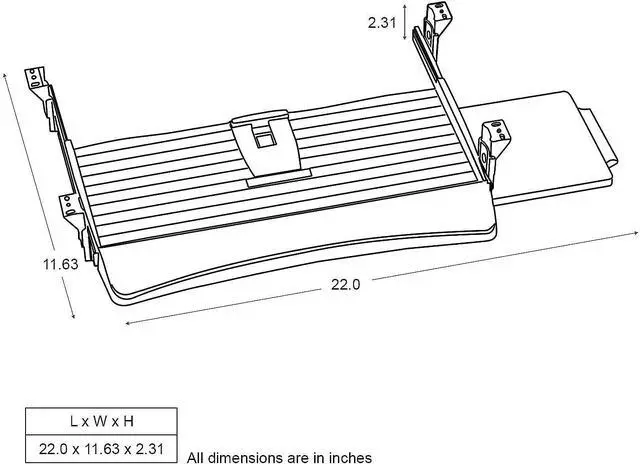 Alt view image 3 of 4 - 9140303 Underdesk Keybrd Tray, 20-1/8-Inch x7-3/4-Inch, BK/Silver
