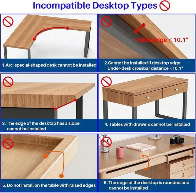 Alt view image 5 of 7 - Sliding No Drill Under Desk Laptop Mount, Metal Under Desk Storage Shelf with Cable Management, Slide Out Laptop Storage Tray for MacBook, Mac Mini, Fits Office Workstations(Black with slid rail)