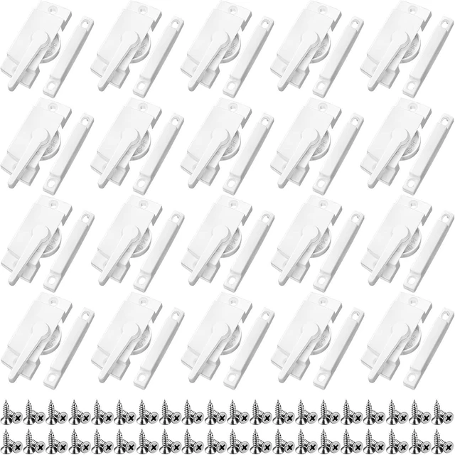 Main image of 20-Pack White Window Sash Lock Replacement Sliding Window Latch Lock & Keeper, 2 Inch Hole Cam Action Parts & Hardware for Single Double Hung, Vertical and Horizontal Sliding
