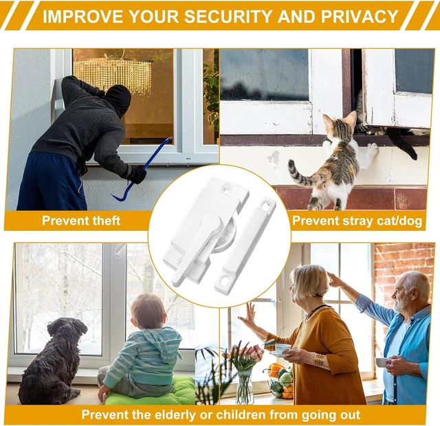 Alt view image 6 of 7 - 20-Pack White Window Sash Lock Replacement Sliding Window Latch Lock & Keeper, 2 Inch Hole Cam Action Parts & Hardware for Single Double Hung, Vertical and Horizontal Sliding