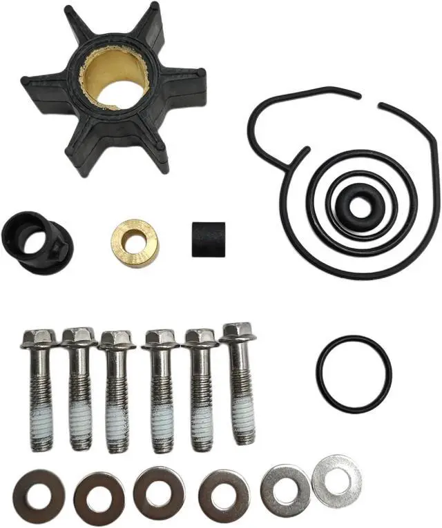 Alt view image 5 of 7 - 393630 Water Pump Impeller kit Replaces Johnson Evinrude OMC 20 25 30 35 HP Outboard Motors 393509 391636 Sierra 18-3382