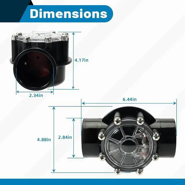 Alt view image 2 of 6 - 7305 Check Valve Replacement for Jandy 2 Inch to 2-1/2-Inch Check Valve pvc 180-Degree Compatible with Pool and Spa