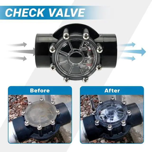 Alt view image 5 of 6 - 7305 Check Valve Replacement for Jandy 2 Inch to 2-1/2-Inch Check Valve pvc 180-Degree Compatible with Pool and Spa