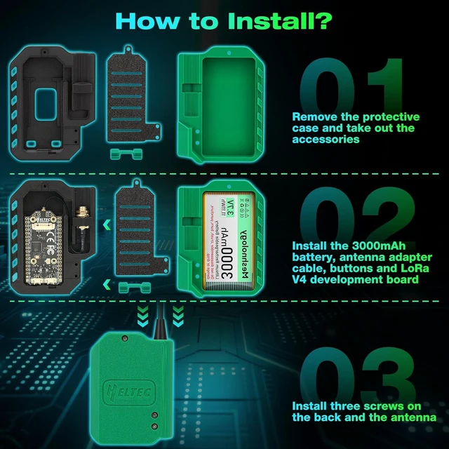 Alt view image 4 of 7 - 2PCS ESP32 LoRa V4 Meshtastic Kit Dual 28dBm High Power SX1262 Boards, Pre-Flashed, with 2X 3000mAh Batteries, Cases & Antennas for Arduino LoRaWAN IoT, Instant Off-Grid Communication