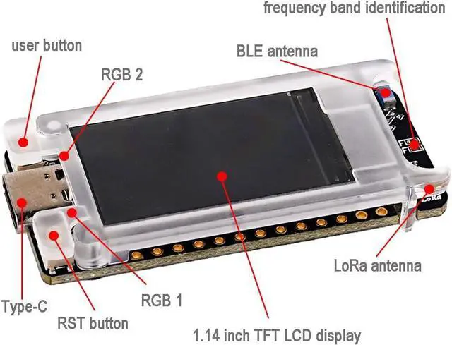 Alt view image 2 of 6 - 915MHz LoRa Mesh Node T114 V2 Dev-Board + Antenna for Meshtastic
