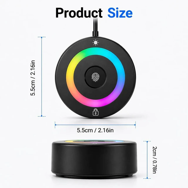 Alt view image 7 of 7 - USB Fingerprint Reader with RGB Lighting for Windows Hello