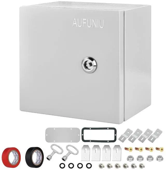 Main image of Steel Electrical Junction Box, 8 x 8 x 6 Waterproof & Dustproof Electrical Enclosure, Outdoor & Indoor Universal Project Box with Lock & Mounting Plate