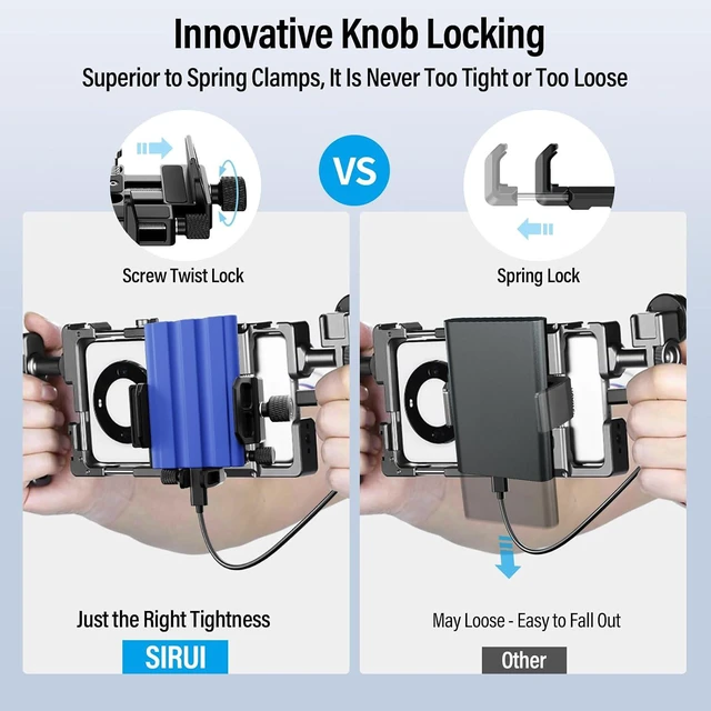 Alt view image 2 of 7 - SSD Mount Bracket & Holder with Cold Shoe and USB-C Cable Clamp for Samsung T7/T5 & SanDisk, Compatible with BMPCC 4K/6K, Z Cam E2, Sigma fp Camera Cages, AM-ST9