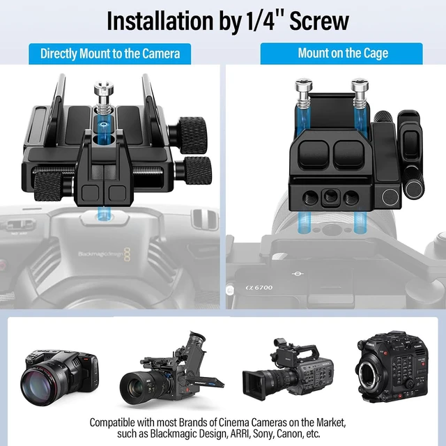 Alt view image 6 of 7 - SSD Mount Bracket & Holder with Cold Shoe and USB-C Cable Clamp for Samsung T7/T5 & SanDisk, Compatible with BMPCC 4K/6K, Z Cam E2, Sigma fp Camera Cages, AM-ST9