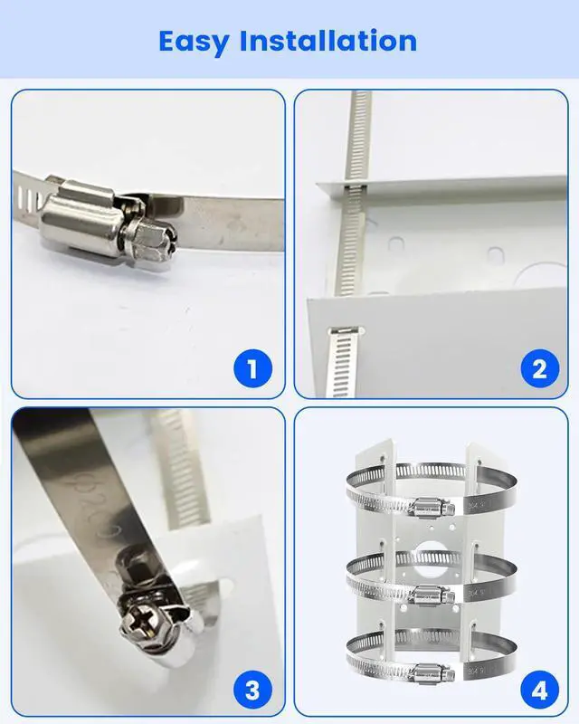 Alt view image 3 of 7 - Universal Vertical Pole Corner Mount Bracket for Security Camera with Loops