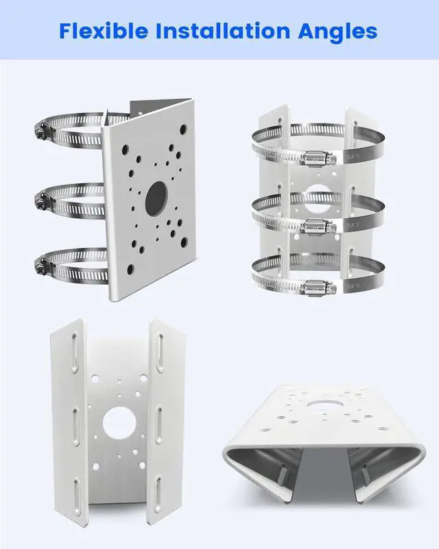 Alt view image 7 of 7 - Universal Vertical Pole Corner Mount Bracket for Security Camera with Loops