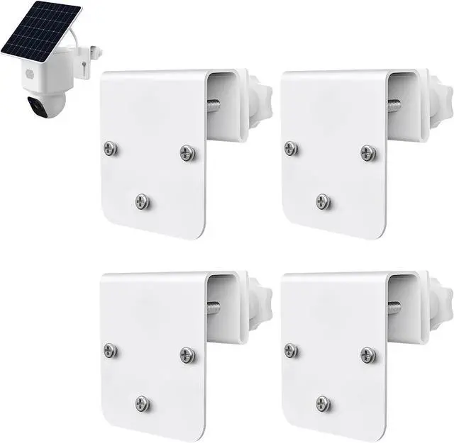 Main image of 4 Pack Gutter Mount Bracket Compatible with Eufy SoloCam S340/E30/E42 and 4G LTE Cam S33, Stainless Steel Gutter Mount for Solar Security Camera, No-Drill Installation
