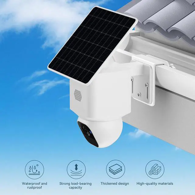 Alt view image 6 of 7 - 4 Pack Gutter Mount Bracket Compatible with Eufy SoloCam S340/E30/E42 and 4G LTE Cam S33, Stainless Steel Gutter Mount for Solar Security Camera, No-Drill Installation