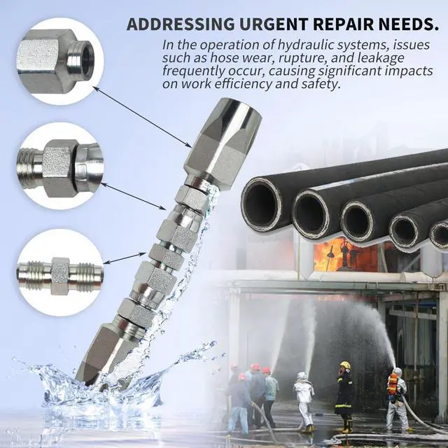 Alt view image 2 of 4 - 2-Pack Hydraulic Hose Field Repair Kit,1/2" Inner Diameter Reusable