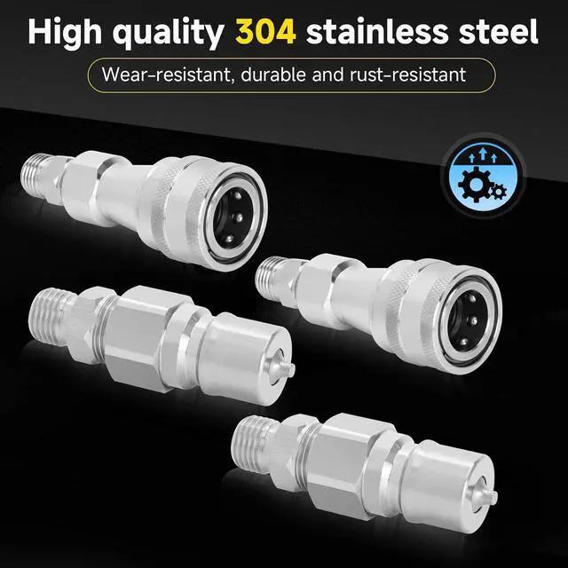 Alt view image 5 of 7 - 2Pcs M14 M16 Hydraulic Quick Connect for Agt Mini Excavators, Metric Hydraulic Fittings, M14 Female to M16 Male, M14 to M16 Hydraulic Adapter with 4 Metric Fittings 4 Female Fittings