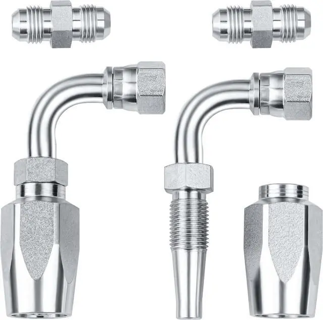 Main image of 2-Pack 90 Degree Hydraulic Hose Field Repair Kit,1/4" Inner Diameter Reusable